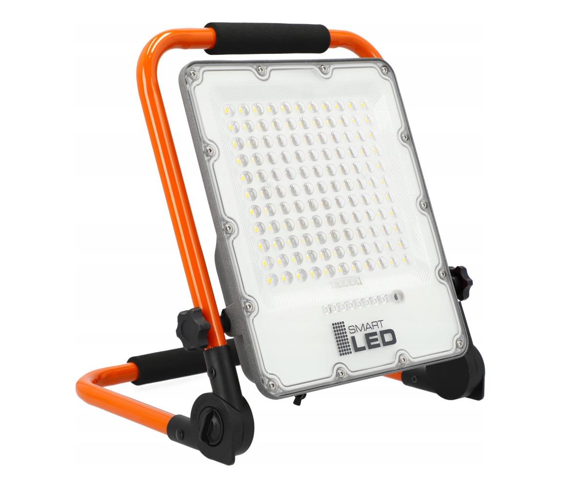 SmartLED LED nabíjací reflektor so statívom LED/100W/3,2V 5000K 5000 mAh IP65 oranžový 5892