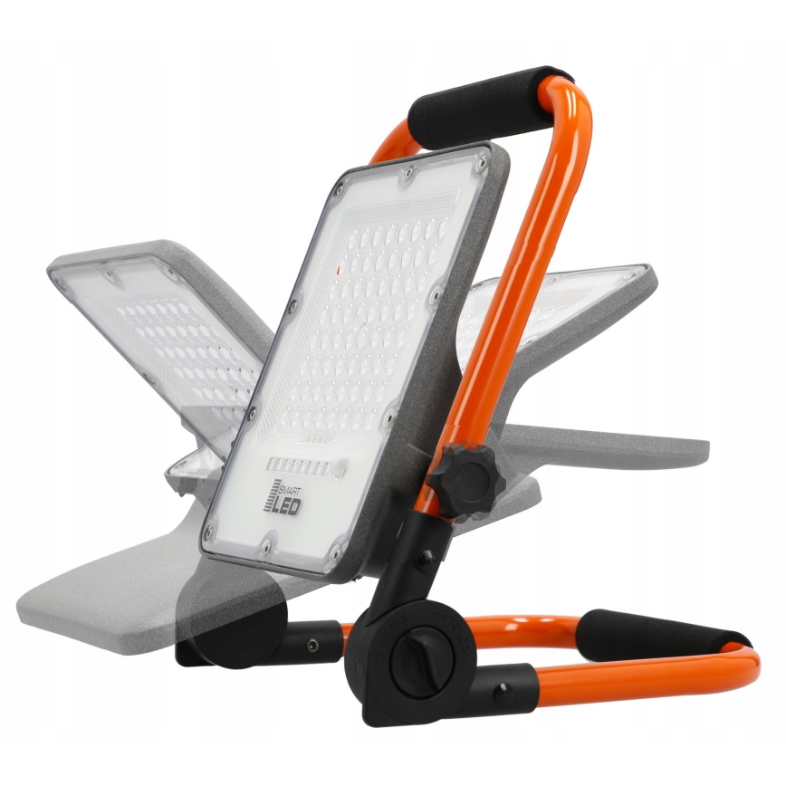 LED nabíjací reflektor so stojanom LED/100W/3,2V 4500K 15000 mAh IP65 oranžový