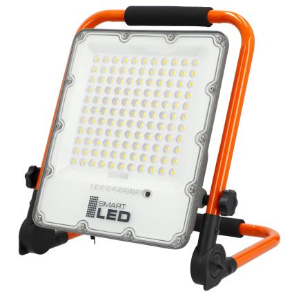 LED nabíjací reflektor so stojanom LED/100W/3,2V 4500K 15000 mAh IP65 oranžový