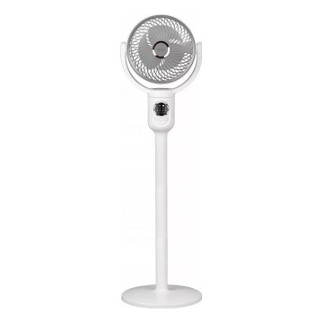 LED nabíjací stojanový ventilátor s LED osvetlením LED/4,8W/5V USB 7200 mAh biela + diaľkové ovládanie