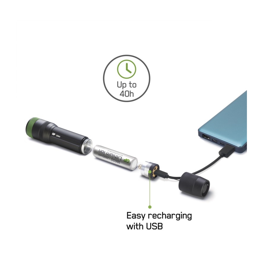 LED nabíjacia baterka GP DISCOVERY CR41 LED/Li-lon 3,7V IPX7