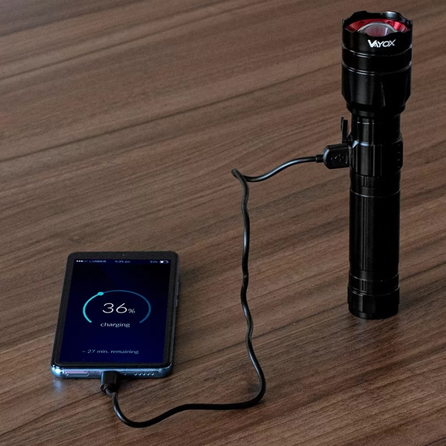 LED Stmievateľná nabíjacia baterka s funkciou powerbanky LED/30W/5V IPX5 1060 lm 5000 mAh