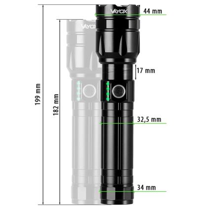 LED Stmievateľná nabíjacia baterka s funkciou powerbanky LED/30W/5V IPX5 1060 lm 5000 mAh