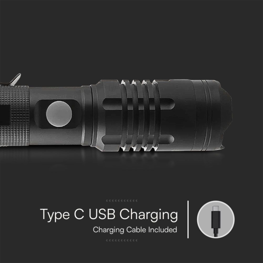 LED nabíjacia baterka USB LED/10W/5V IP54 2000 mAh 1000 lm