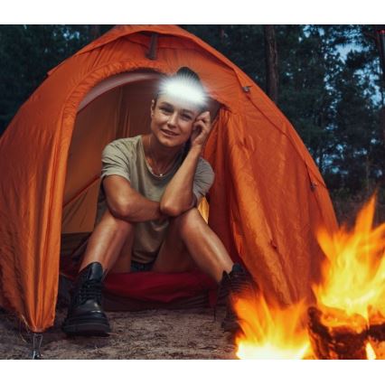 LED Nabíjacia čelovka 2xLED/5V 180 lm 900 mAh čierna