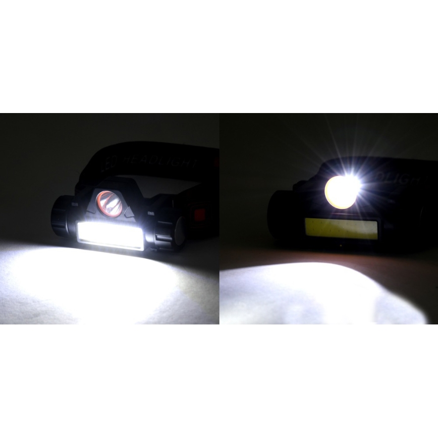 LED Nabíjacia čelovka LED/1200mAh čierna/červená