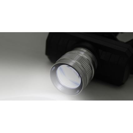 LED Nabíjacia čelovka LED/3W/3,7V 1200 mAh čierna