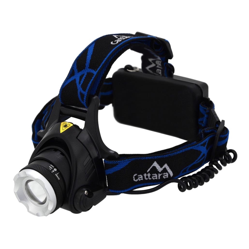 LED Nabíjacia čelovka LED/6W/7,4V 2x2800 mAh IP44 čierna/modrá