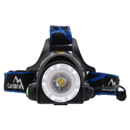 LED Nabíjacia čelovka LED/6W/7,4V 2x2800 mAh IP44 čierna/modrá