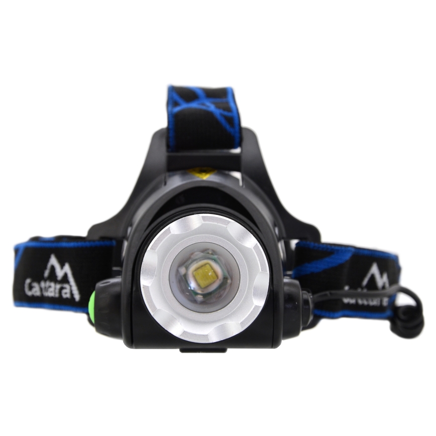 LED Nabíjacia čelovka LED/6W/7,4V 2x2800 mAh IP44 čierna/modrá