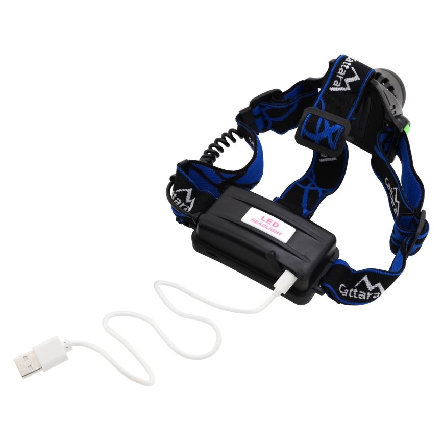 LED Nabíjacia čelovka LED/6W/7,4V IP44 čierna/modrá