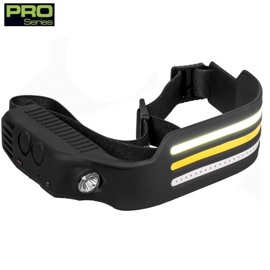 LED Stmievateľná nabíjacia čelovka so senzorom a červeným svetlom 4xLED/5V IP44 300 lm 1200 mAh