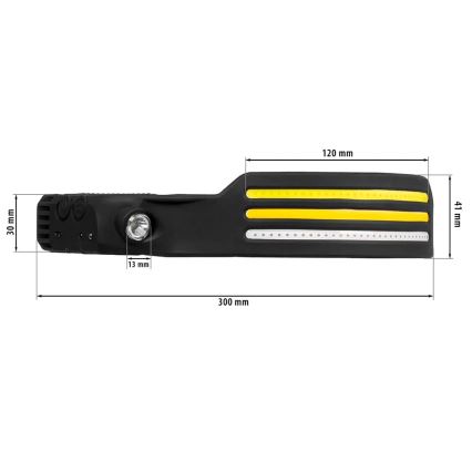 LED Stmievateľná nabíjacia čelovka so senzorom a červeným svetlom 4xLED/5V IP44 300 lm 1200 mAh