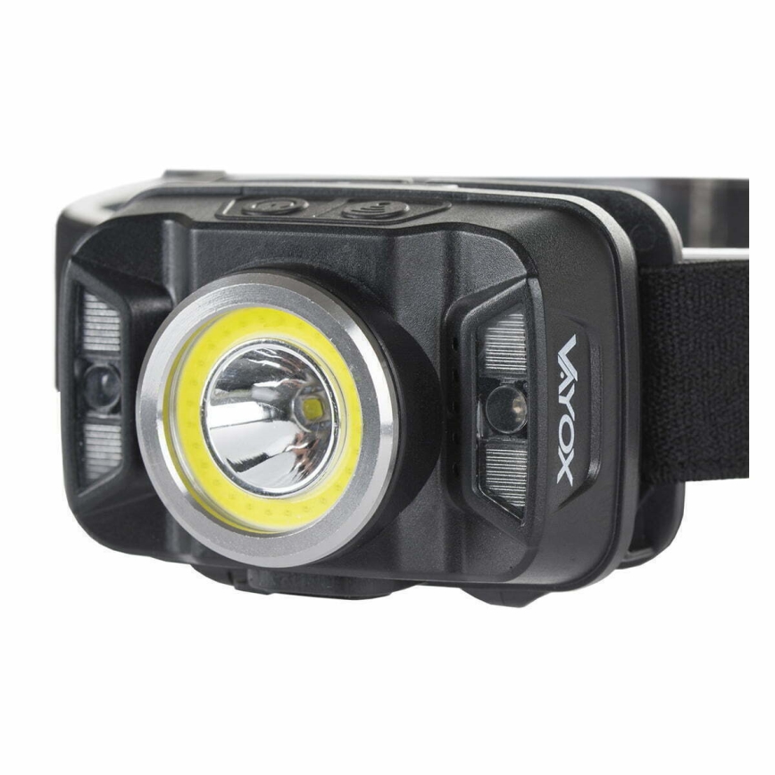 LED Stmievateľná nabíjacia čelovka so senzorom a červeným svetlom LED/15W/5V IP66 430 lm 1800 mAh