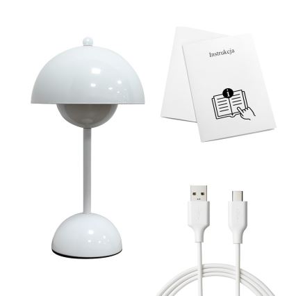 LED Nabíjacia dotyková stolná lampa COSTA LED/3W/5V 2400 mAh 3000-6000K biela