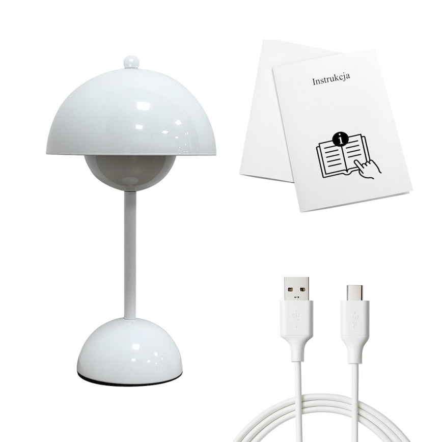 LED Nabíjacia dotyková stolná lampa COSTA LED/3W/5V 2400 mAh 3000-6000K biela