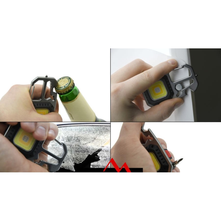 LED Nabíjacia multifunkčná baterka so stojančekom LED/USB-C 400 mAh