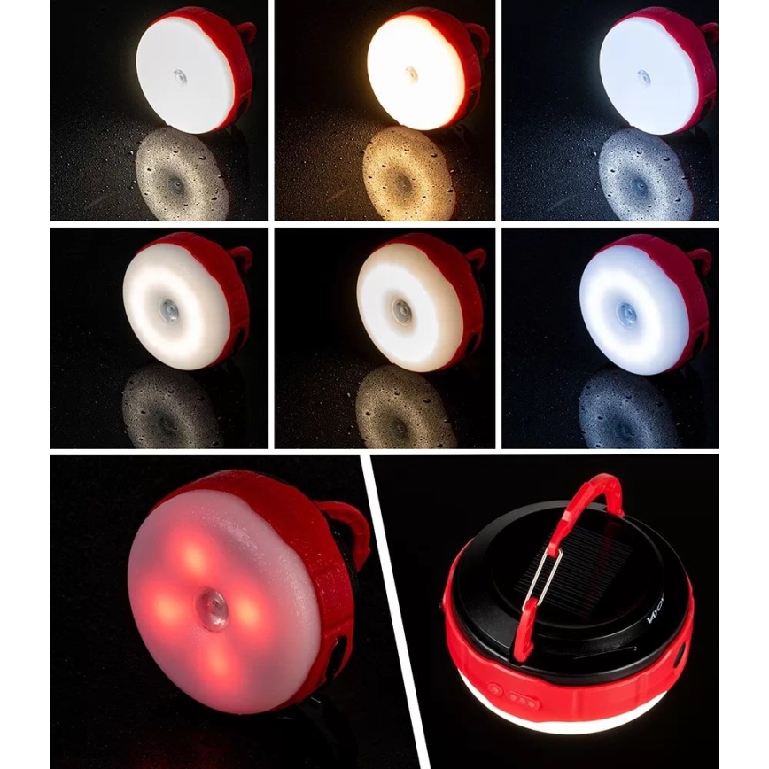 LED Stmievateľná nabíjacia solárna baterka s funkciou powerbanky LED/3W/5V 3000/4000/6500K IPX6 500 lm 2000 mAh