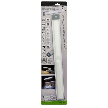 LED Nabíjacie osvetlenie nábytku so senzorom LED/3,5W/5V USB 800 mAh 4200K 46 cm