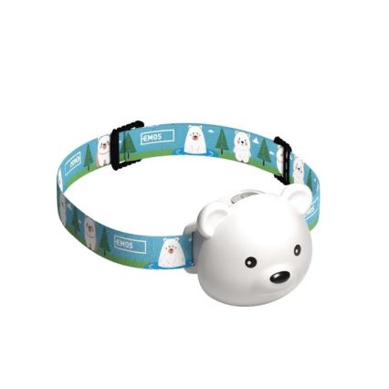 LED nabíjateľná čelovka LED/USB 500 mAh – medveď
