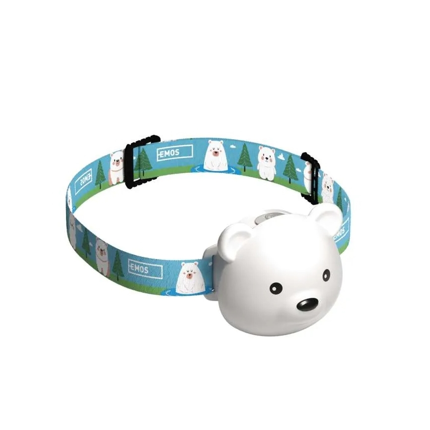 LED nabíjateľná čelovka LED/USB 500 mAh – medveď