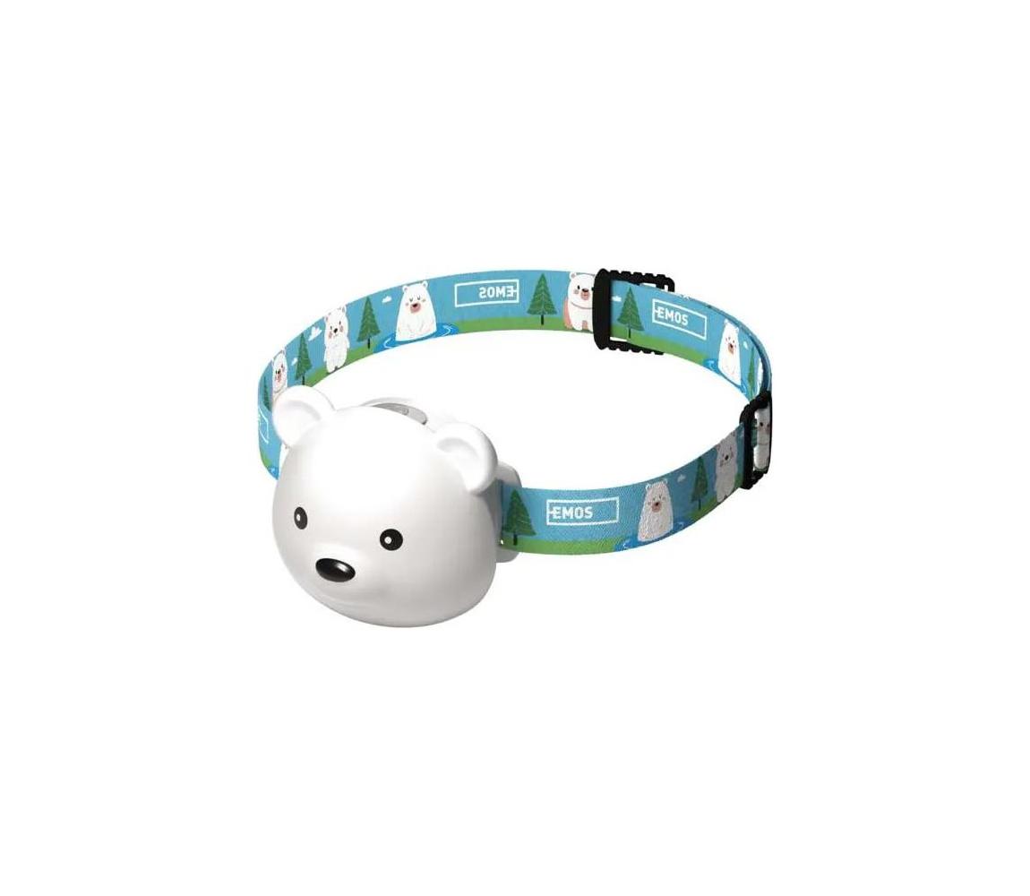 LED nabíjateľná čelovka LED/USB 500 mAh – medveď P3543