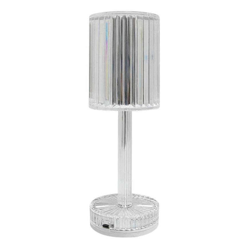 LED nabíjateľná dotyková stolová lampa SIMPLE LED/1W/5V 2400 mAh 3000-6000K priehľadná