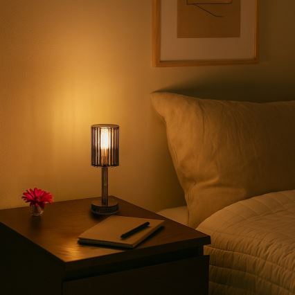 LED nabíjacia dotyková stolná lampa SIMPLE LED/1W/5V 3000-6000K 2400 mAh dymovo-sivá