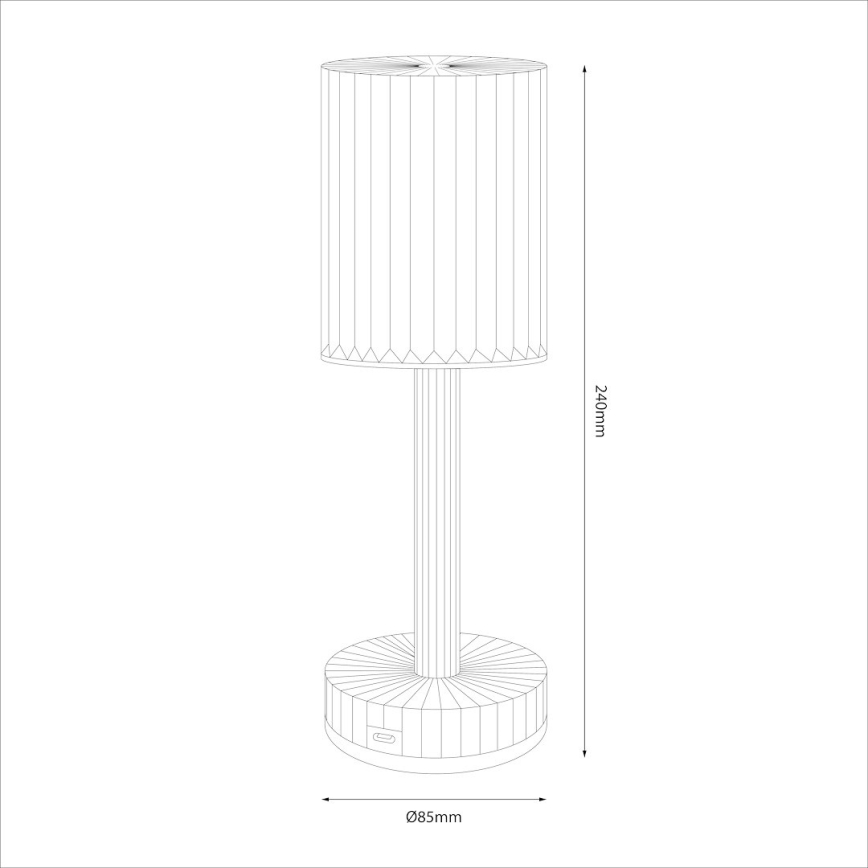 LED nabíjacia dotyková stolná lampa SIMPLE LED/1W/5V 3000-6000K 2400 mAh dymovo-sivá