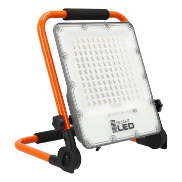 LED nabíjateľný reflektor so stojanom LED/100W/3,2V 5000K 5000 mAh IP65 oranžový