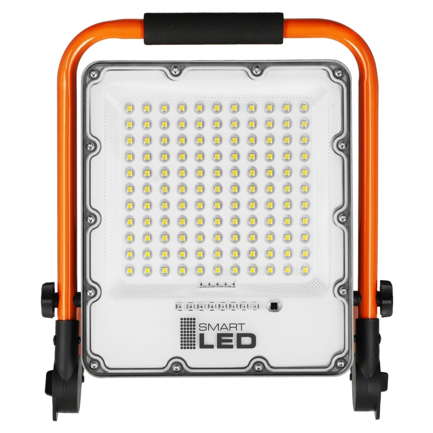 LED nabíjateľný reflektor so stojanom LED/50W/3,2V 4500K 10000 mAh IP65 oranžový