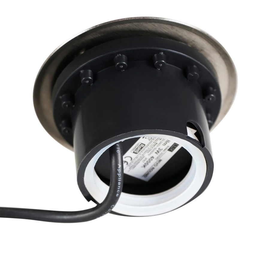 LED Nájazdové svietidlo MIVO LED/3W/230V pr. 12 cm IP67 matný chróm
