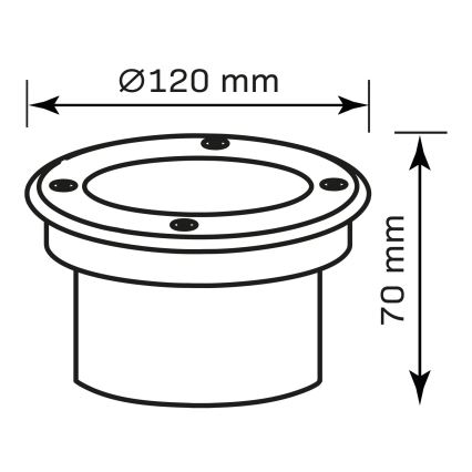 LED Nájazdové svietidlo MIVO LED/3W/230V pr. 12 cm IP67 matný chróm