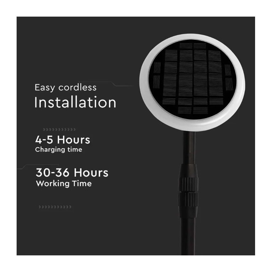 LED Nastaviteľná solárna lampa GARDEN LED/8W/5V 60-129 cm 4000K IP65