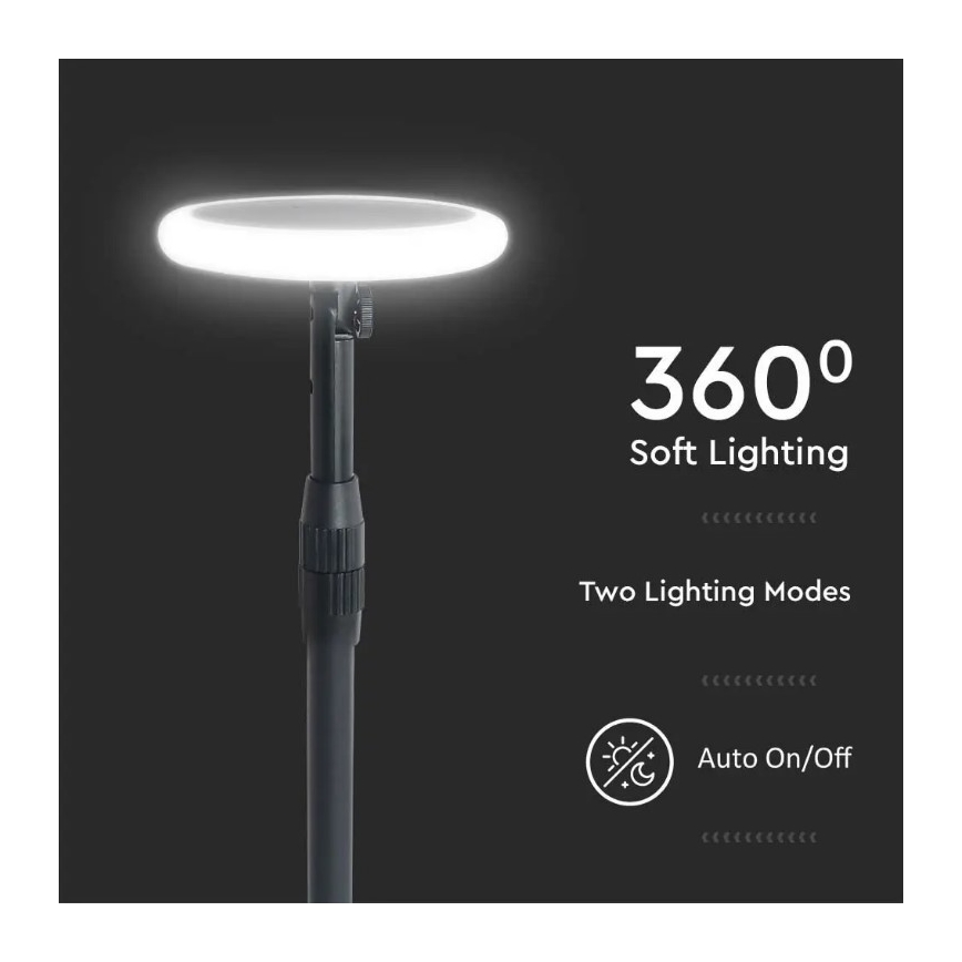 LED Nastaviteľná solárna lampa GARDEN LED/8W/5V 60-129 cm 4000K IP65