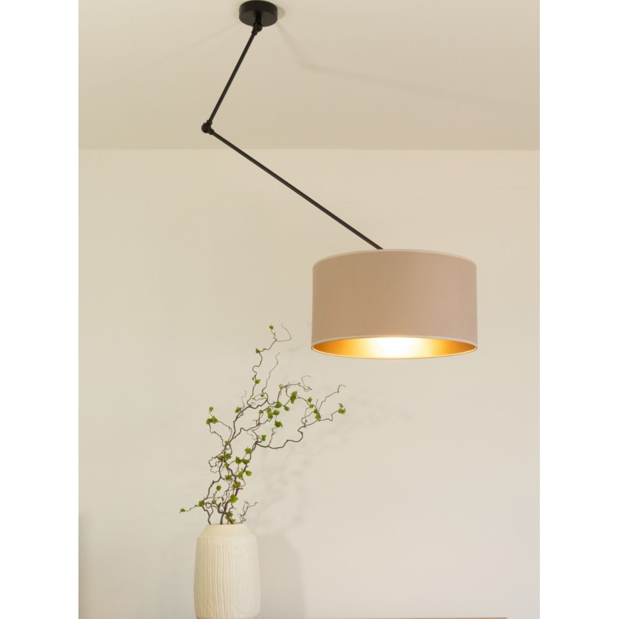 LED Nastaviteľný luster na tyči GORTA 1xE27/60W/230V béžová/zlatá