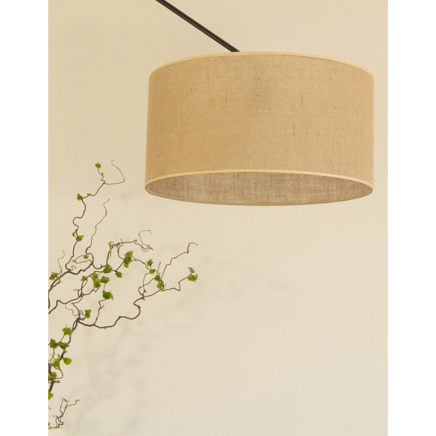 LED nastaviteľný luster na tyči GORTA 1xE27/60W/230V juta