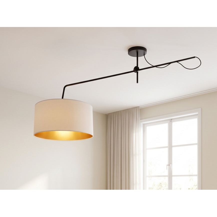 LED nastaviteľný prisadený luster VENICE 1xE27/60W/230V béžová/zlatá