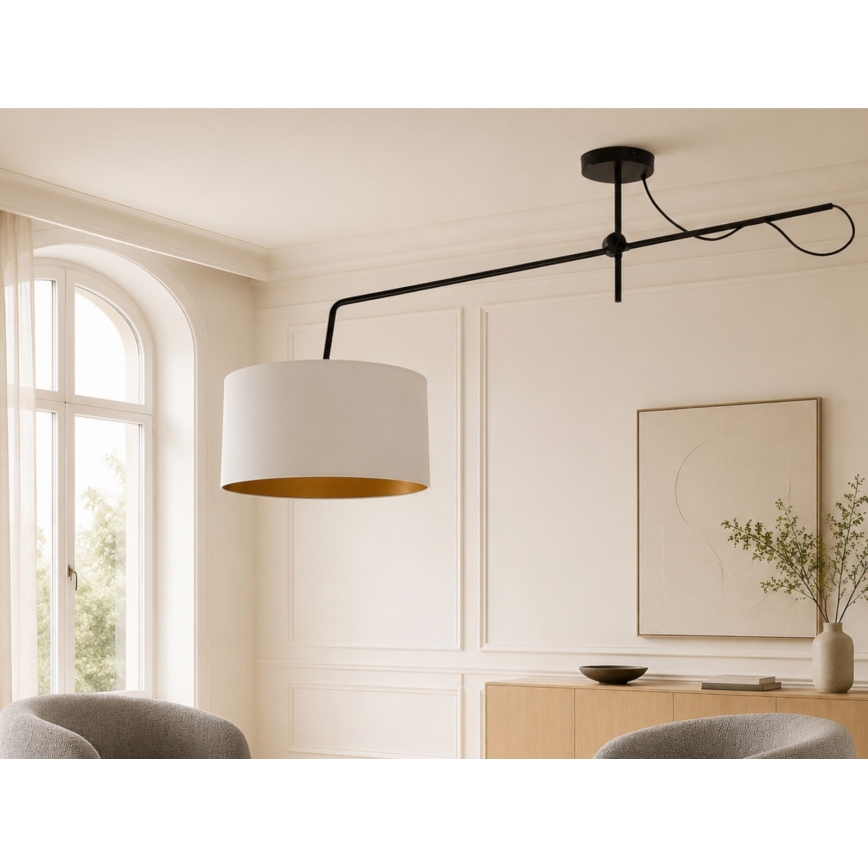 LED nastaviteľný prisadený luster VENICE 1xE27/60W/230V biely/zlatý