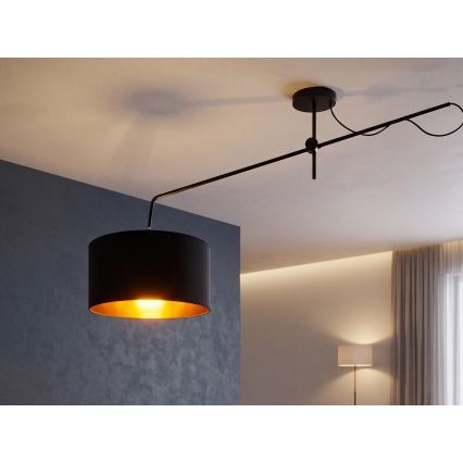 LED Nastaviteľný prisadený luster VENICE 1xE27/60W/230V čierna/zlatá