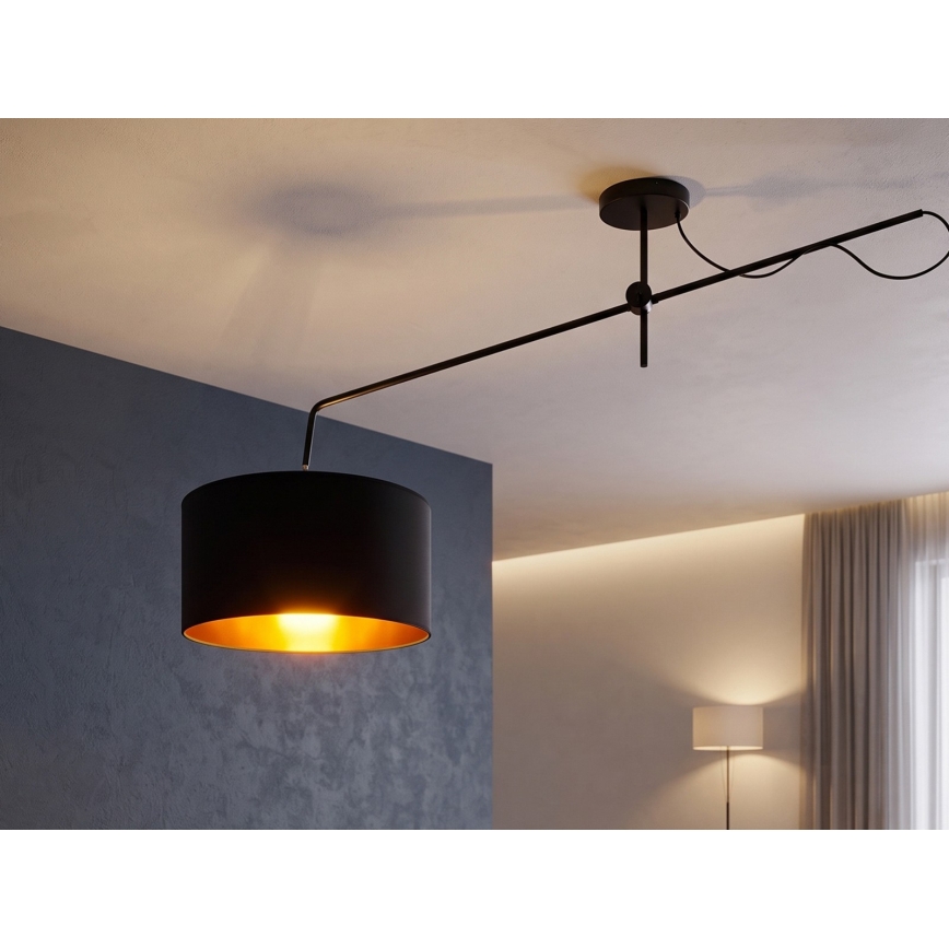 LED Nastaviteľný prisadený luster VENICE 1xE27/60W/230V čierna/zlatá