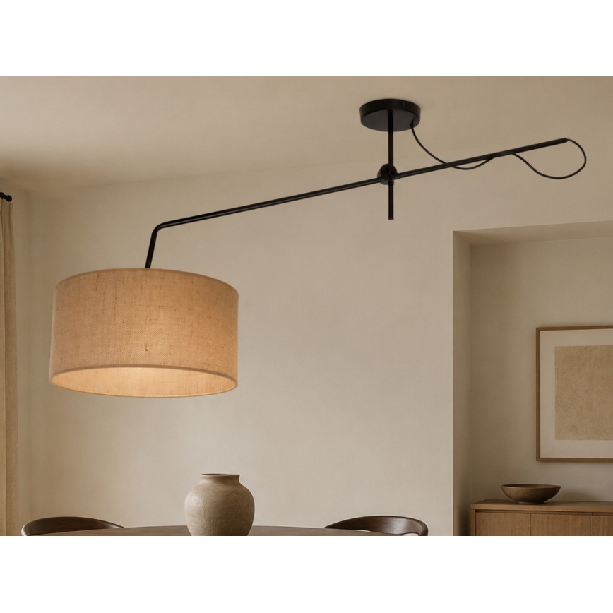 LED Nastaviteľný prisadený luster VENICE 1xE27/60W/230V juta