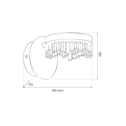 LED nástenná lampa 4W/230V zlatá