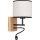 LED Nástenná lampa BOHO 1xE27/25W/230V + LED/1W/230V dub