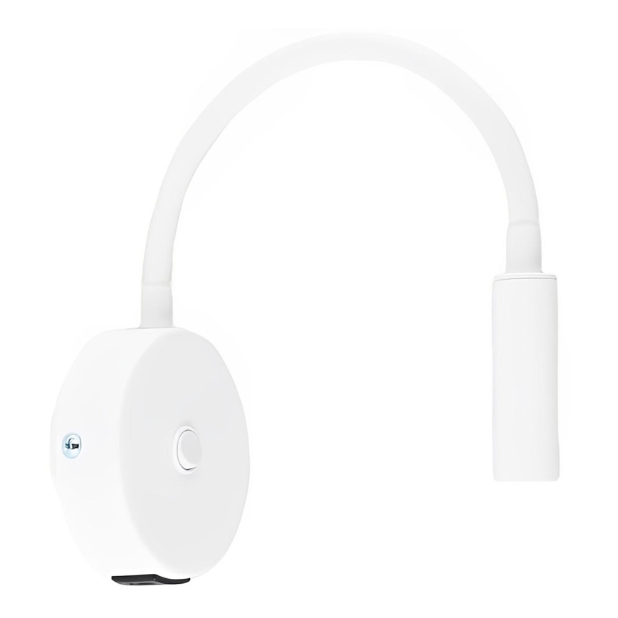 LED Nástenná lampa s USB portem LAGOS 1xG9/3W/5V 4000K biela