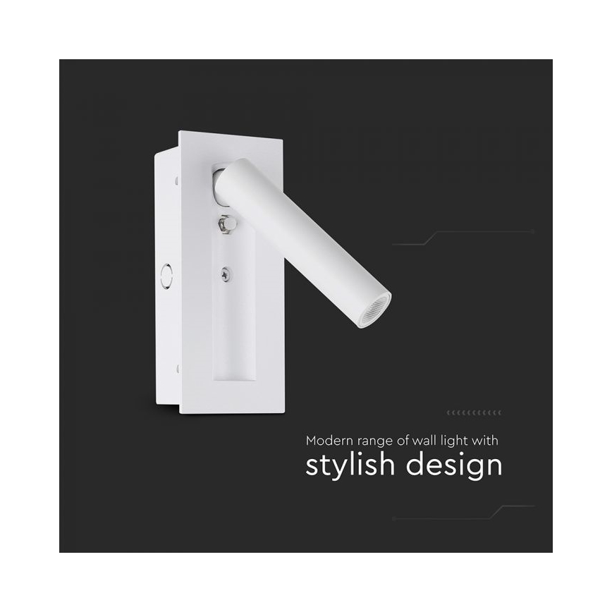 LED Nástenné bodové svietidlo LED/2W/230V 3000K biela