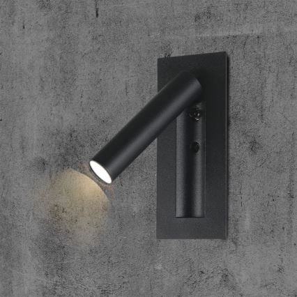 LED nástenné bodové svietidlo LED/2W/230V 3000K čierna