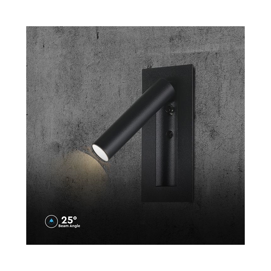 LED nástenné bodové svietidlo LED/2W/230V 3000K čierna