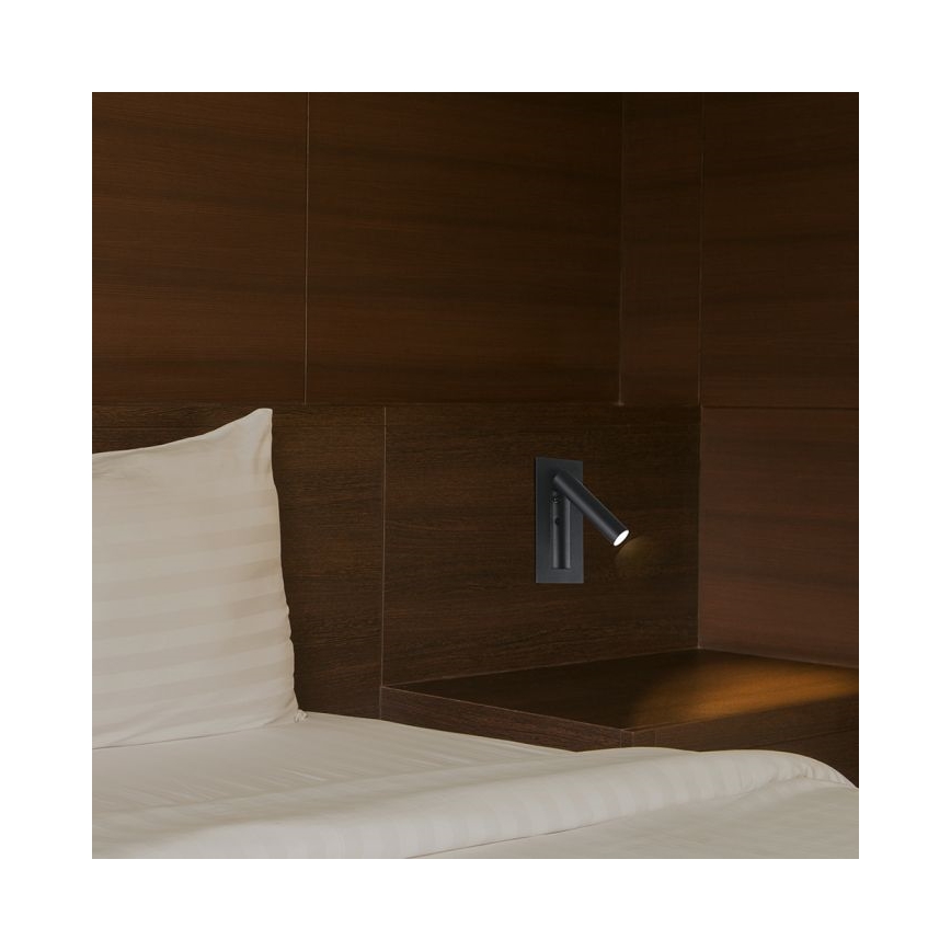 LED nástenné bodové svietidlo LED/2W/230V 3000K čierne