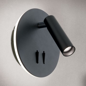 LED Nástenné bodové svietidlo LENNY LED/6W/230V + LED/3W čierna